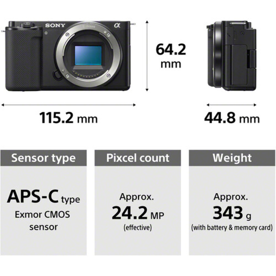 Sony ZV-E10 Mirrorless Camera (Black)